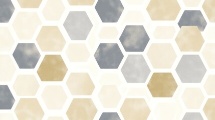 Leinwandbilder - Elegant Honeycomb Pattern with Neutral Tones for Background Design