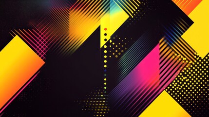 Aufkleber - Dynamic interplay of vibrant geometric shapes in a modern abstract composition