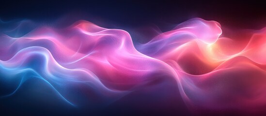 Leinwandbilder - Abstract luminous waves of pink and blue create a dreamy atmosphere