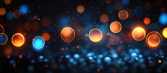 Leinwandbilder - Abstract futuristic space background with glowing bokeh circles and particles