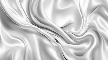 Poster - Elegant white silk fabric with smooth folds and luxurious texture