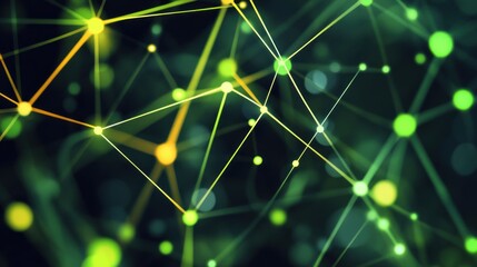 Aufkleber - Abstract Glowing Network Connection with Lines and Dots Concept