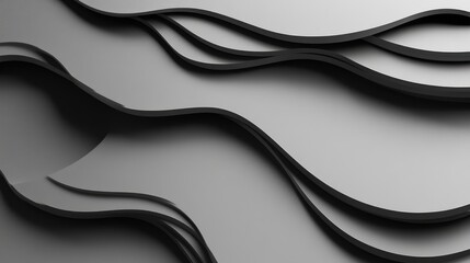 Leinwandbilder - Elegant 3D Abstract Waves in Neutral Tones for Contemporary Design