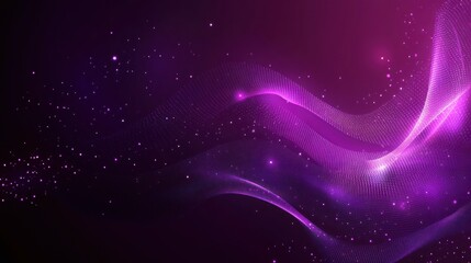 Leinwandbilder - Abstract purple energy wave with glowing particles futuristic background