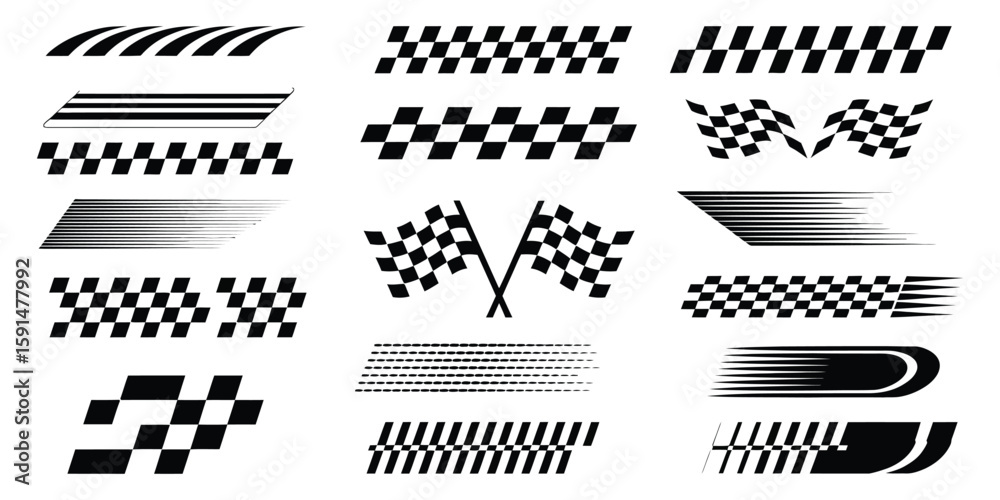 Racing Stripes, Checkered Flags, Speed Decals, and Dynamic Lines in ...