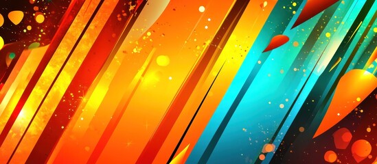 Leinwandbilder - Dynamic abstract background with vibrant colors and geometric shapes creating a modern and energetic composition