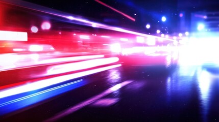 Poster - Dynamic Cityscape at Night, Blurred Lights and Motion create Energetic Urban Scene