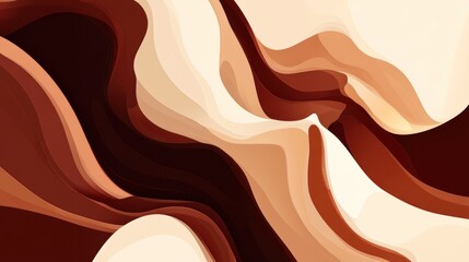 Leinwandbilder - Abstract brown and beige flowing lines, elegant background design