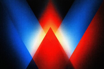 Wall Mural - abstract geometric design with red, blue, and white triangles