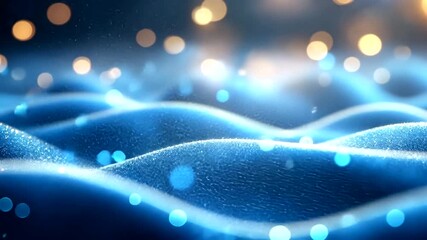 Abstract blue waves with bokeh lights in background