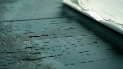 Aufkleber - A close-up shot of a paper fragment lying on a table