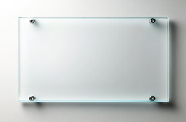 Poster - Transparent Glass Sign Board with Minimalist Design Showcasing Clean Lines and Modern Aesthetic for Interior Decoration or Office Use
