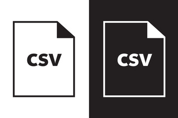 Scalable csv file icon vector graphic for data management and spreadsheets