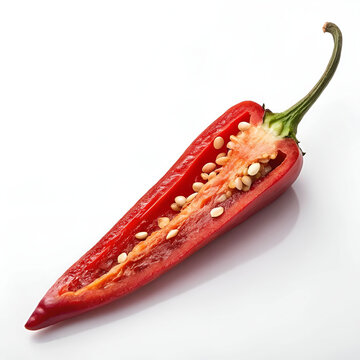 Red chilli isolated on white background.