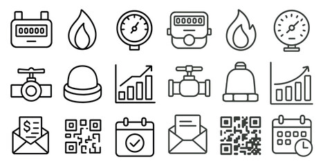 Poster - Collection of icons that represent various things such as a clock, a fire hydrant, and a calendar