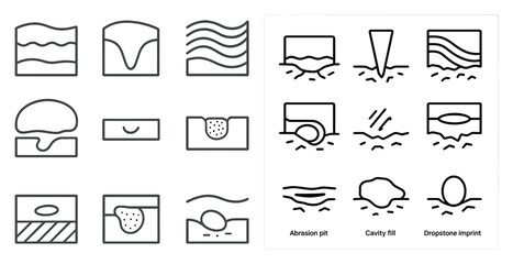 Poster - The image is a collection of different types of lines, some of which are curved and some are straight. The lines are arranged in a grid, with some overlapping each other. Scene is somewhat abstract
