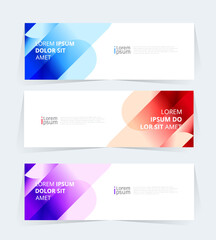Wall Mural - banner or header template featuring a color gradient design with abstract geomatic shapes.