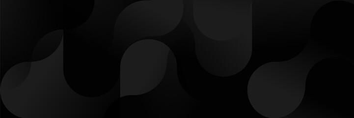 Wall Mural - abstract dark background featuring a soft black gradient and geometric shapes.