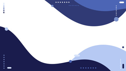 Poster - modern abstract blue background with smooth curves and geometric shapes for business, tech, presentation, or banner design with clean space for content or text layout