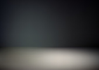 Poster - dark gray minimalist background with spotlight on floor modern empty interior wall design for product display template