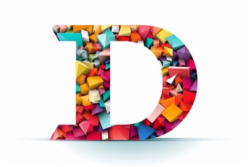 Poster - Colorful geometric shapes create a bold letter d design