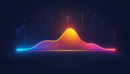 Poster - Investment Data Visualization Showcasing Market Trends with Glowing Financial Chart Illustrations