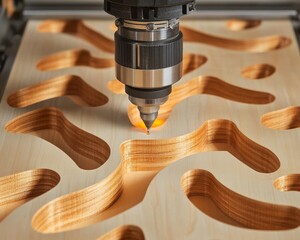 Poster - CNC Router in Precision Wood Crafting Automating Geometric Panel Fabrication for Furniture Designs