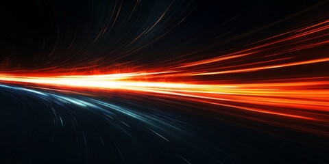 Poster - Futuristic Abstract Background with Dark Red Gradients and Streaks of Light Conveying High Velocity