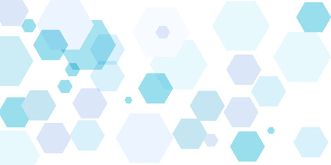Poster - Abstract light blue purple and white gradient hexagon pattern element background. Overlapping geometry design. Modern simple style hexagon graphic concept. Vector illustration