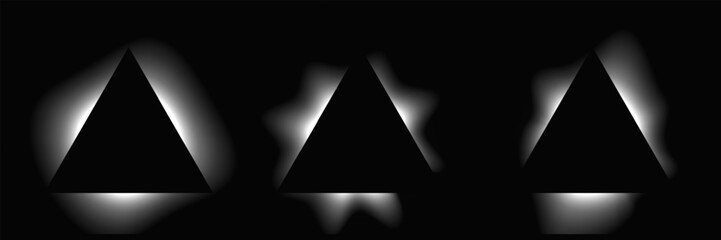 Poster - Set of triangle illuminate light frames
