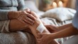 © nicole - Caregiver Applying Bandage to Senior’s Leg at Home, Emotional Elderly Care Scene