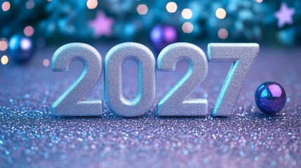 Poster - Shimmering Expectations A Captivating Celebration of Joy and Prosperity in the Year 2027 Ahead