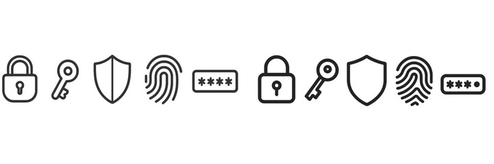 Poster - Visual representation of various security symbols emphasizing protection, privacy, and access control in digital spaces