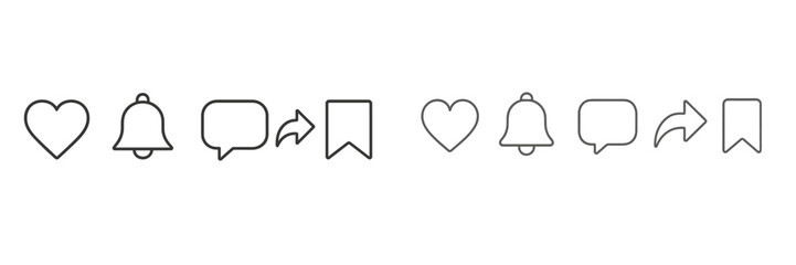 Fototapete - Minimalist design of social media engagement icons displayed on a clean background in a modern style for digital interaction