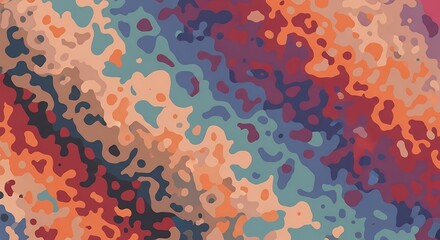 Poster - Abstract vibrant colorful pattern with organic shapes creates an eye-catching wallpaper