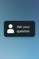 Poster - A simple illustration of the message button to start question in a conversation, providing an accessible and interactive experience. customer support service