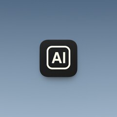 Poster - A sleek, modern AI icon representing the forefront of technological innovation. A visual symbol of progress, it embodies the potential and power of artificial intelligence. 