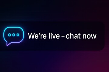 Poster - A live chat bubble icon glows invitingly, representing seamless customer service, online support, and instant messaging. customer support service