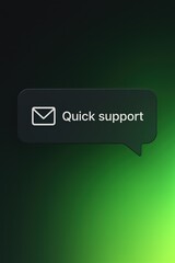 Poster - A modern digital graphic displays a prompt for quick support, a call to action for instant assistance, set against an eye-catching, vibrant gradient background.  customer support service