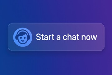 Poster - A sleek, inviting button beckons users to engage in live chat, creating a dynamic interface with a modern aesthetic and promising instant assistance. customer support service