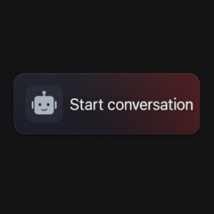 Aufkleber - An illustration of an interface element with text Start conversation with a bot symbol. customer support service