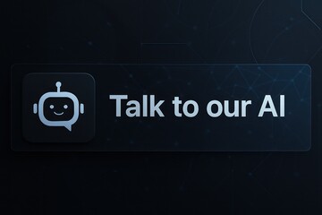 Aufkleber - a sleek and minimalist interface encourages interaction with an ai assistant, with clear messaging a