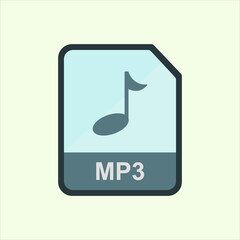 Fototapete - MP3 icon. icon related to design elements. suitable for web site, app, user interfaces,element, printable etc. flat icon style. simple vector design editable