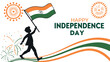 © bali - Child waving indian flag independence day