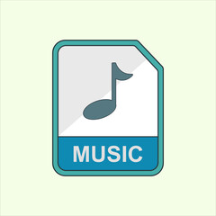 Fototapete - Music icon. icon related to design elements. suitable for web site, app, user interfaces,element, printable etc. flat icon style. simple vector design editable