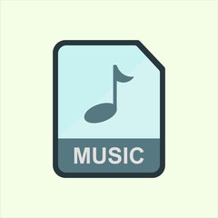 Fototapete - Music icon. icon related to design elements. suitable for web site, app, user interfaces,element, printable etc. flat icon style. simple vector design editable