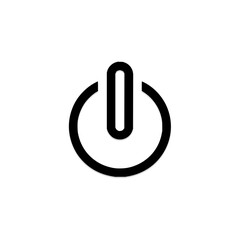 Poster - Illustration of a power button symbol with a line inside a circle on a white background design element office life