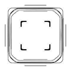 Poster - A stylized square with rounded corners and four corner brackets, suggesting a focus or targeting system office life