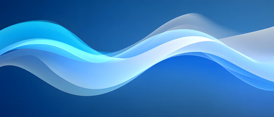 Poster - Blue wave with a white line in the middle. The blue color is very bright and the white line is very thin