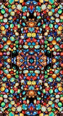 Poster - Vibrant Kaleidoscope of Sparkling Gems and Jewels Creates an Abstract Pattern Design